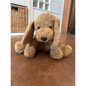 Gund Puddles Brown Puppy Dog #5317 CUTE 14” Floppy Plush Tan w/ Red Collar